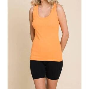 NEW CULTURE CODE scoop neck tank top in mango jam